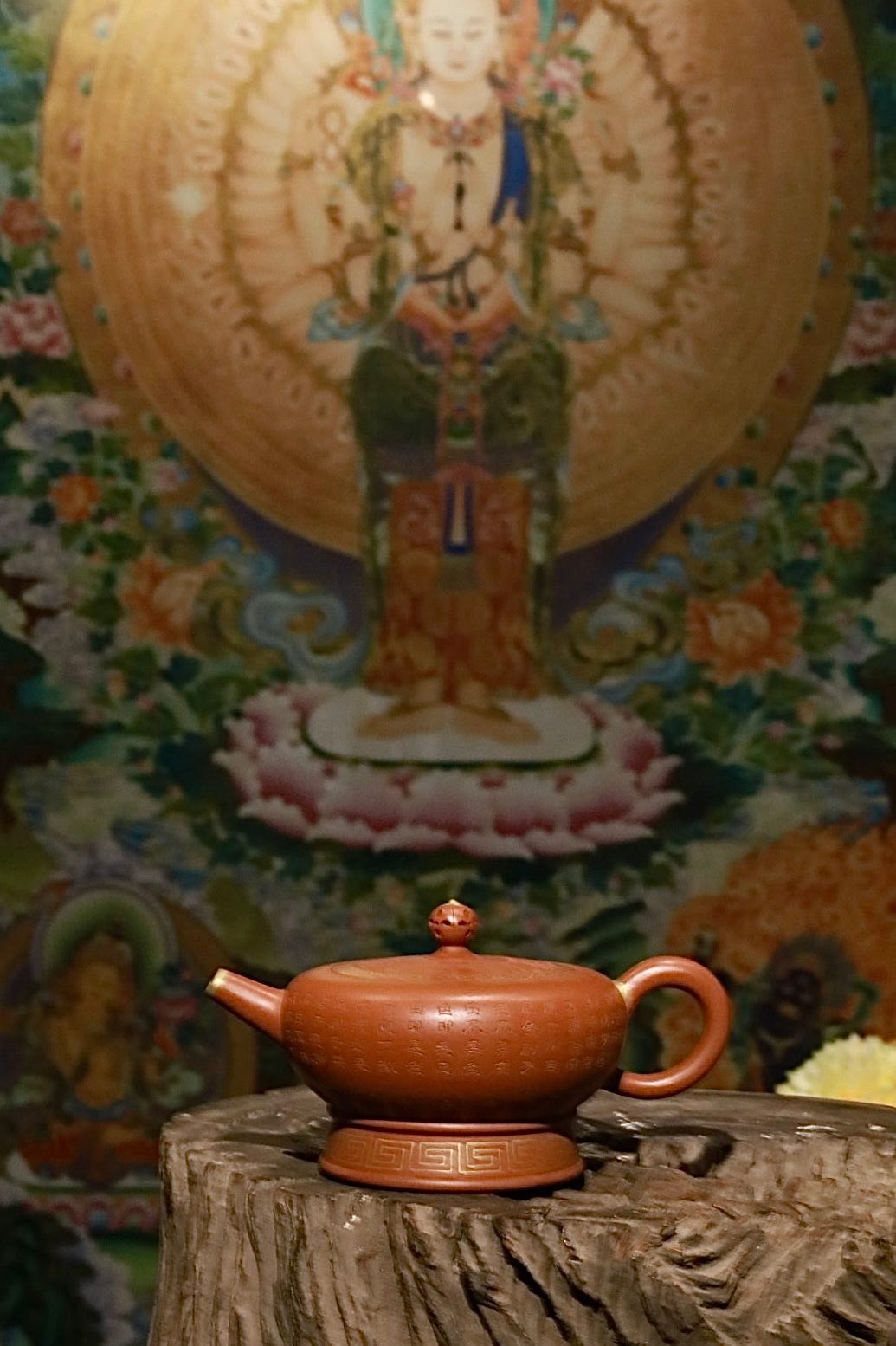Ấm đầu tuần ấm Tang Trống Hồ · chu sa cũ
