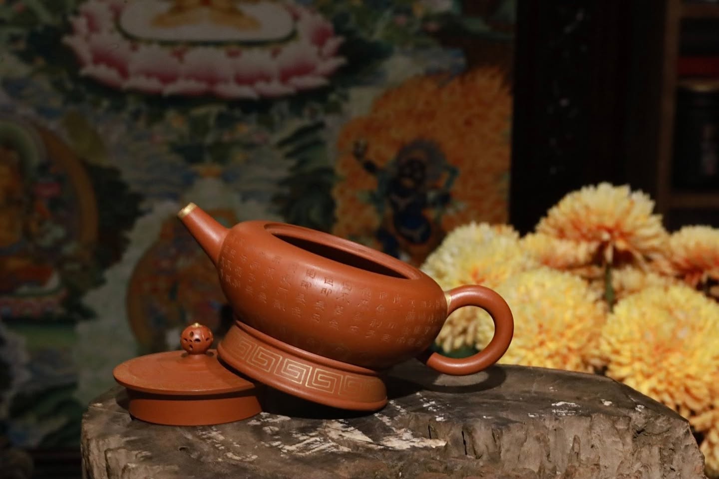 Ấm đầu tuần ấm Tang Trống Hồ · chu sa cũ 5